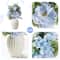 Glitzhome® 18" Blue Peony & Hydrangea with Ceramic Vase Centerpiece
